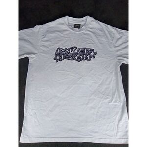 Boiler Room Mens Graffiti Logo Graphic T-Shirt White Medium Streetwear Tee